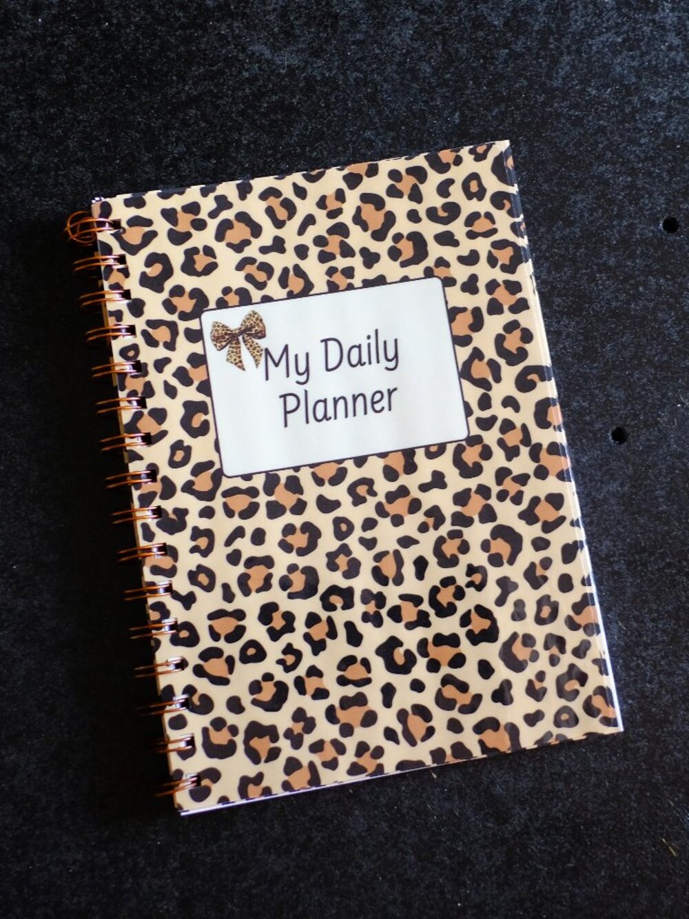 Handmade Animal Print Daily Planner Bound Notebook, book, notes, gift, journal
